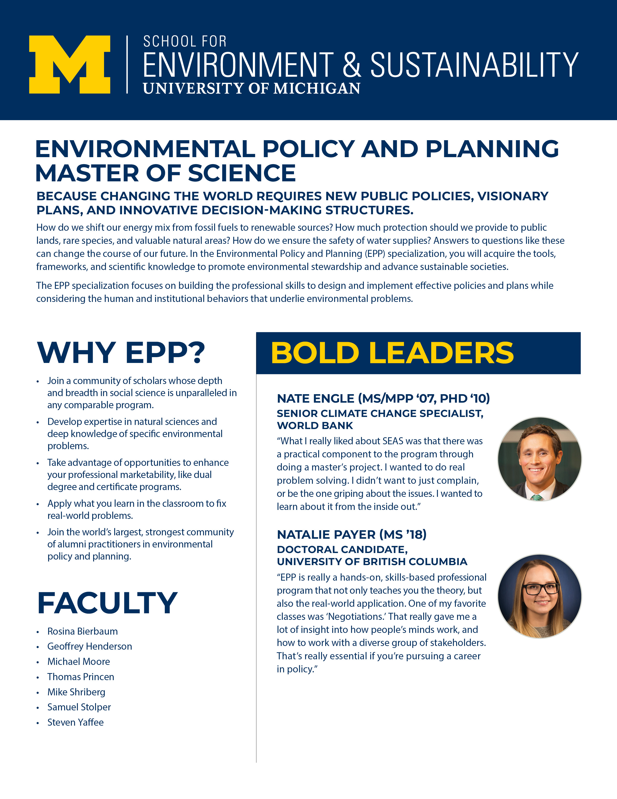 Environmental Policy and Planning Brochure