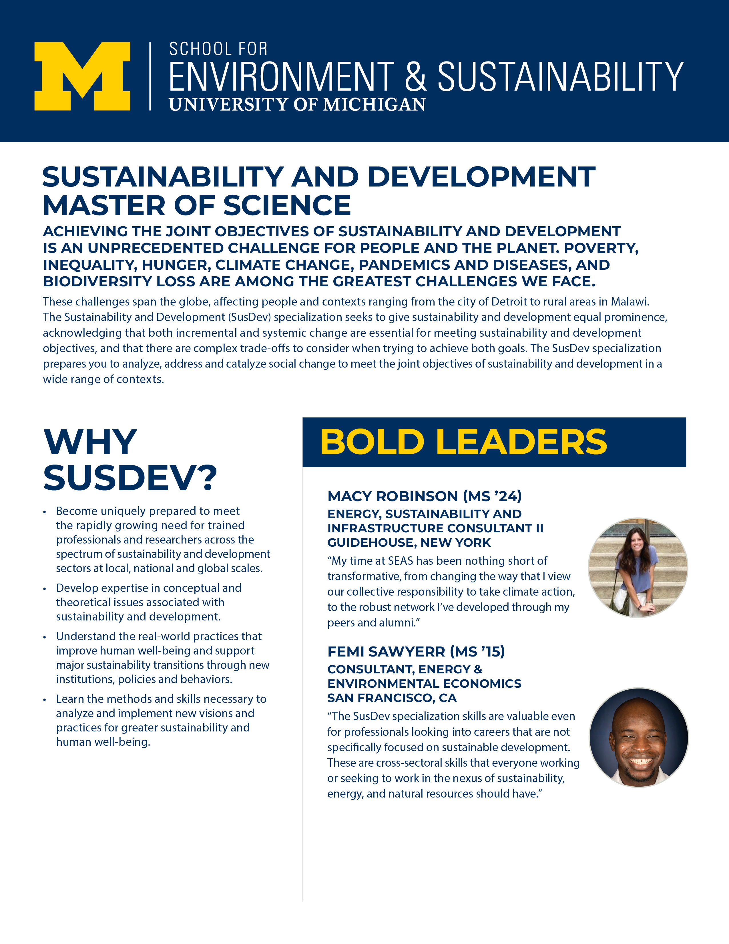 Sustainability and Development brochure